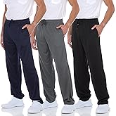 DARESAY 3 Pack: Mens Athletic Pants with Pockets, Mens Sweatpants, Men's Lightweight & Breathable Joggers (Up to 3XL)