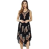 Riviera Sun Black Cover Up Dress with Colorful Batik Patterns for Women