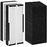 Byseacore HP100 Filter Replacement Compatible with Hunter HP100 HT100 Air Purifier, H-HF100-VP H-PF100 30617 30601, 2 Efficient Filters+ 8 Carbon Pre-Filters, Part# H-HF100
