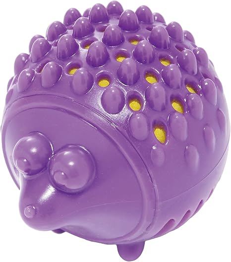 purple hedgehog dog toy
