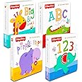 Fisher Price My First Books Set of 4 Baby Toddler Board Books (ABC Book, Colors Book, Numbers Book, Opposites Book)
