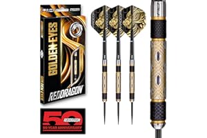 RED DRAGON - Golden Eye - 22g, 24g, 26g, 28g, 30g, 32g Professional 85% Tungsten Darts Set with Flights and Stems