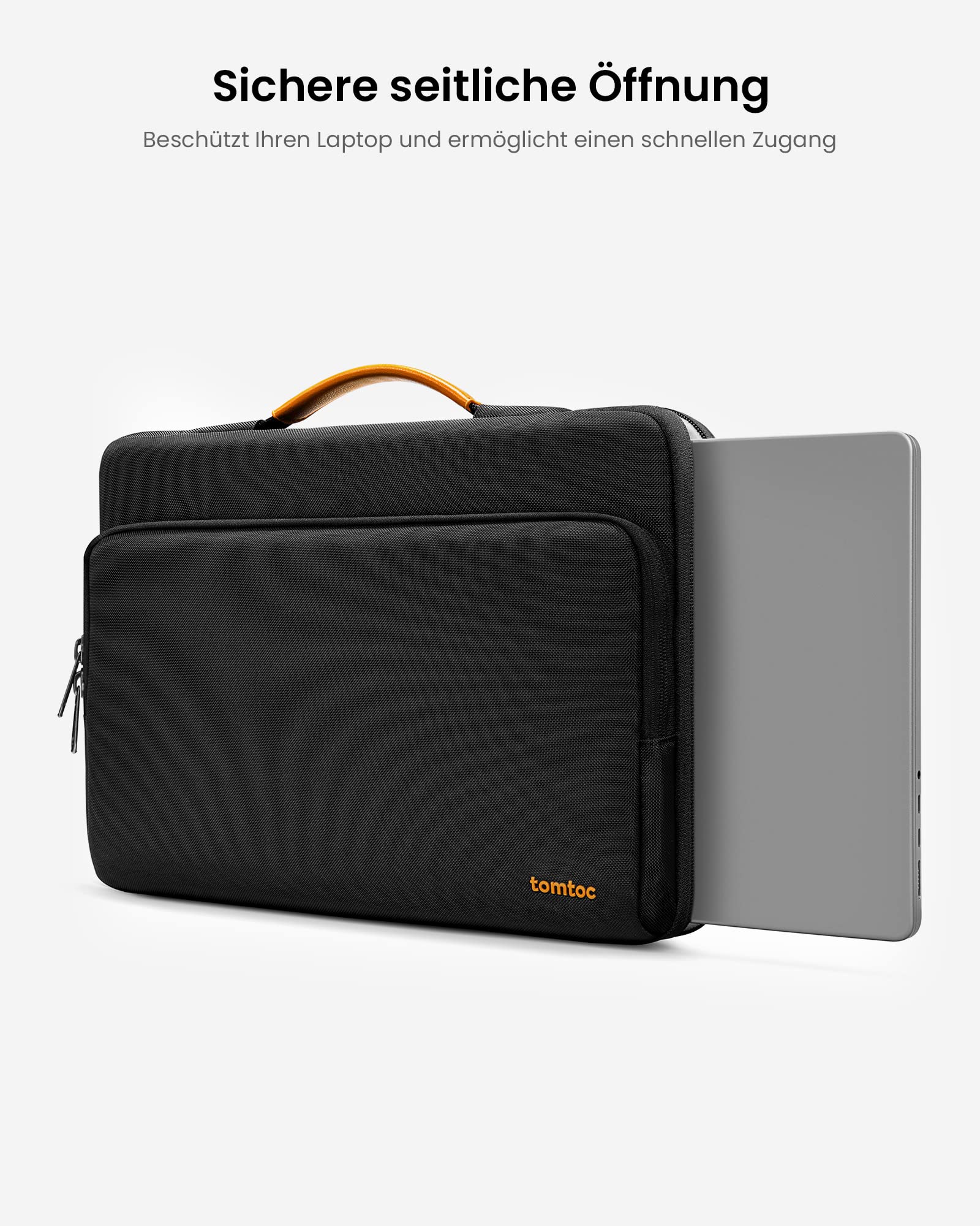 tomtoc 360° Business Laptoptasche für 13 Zoll MacBook Air M5/A3449 2026, M4/A3240 2025, M3/M2/M1, 13" MacBook Neo A18 Pro, 13 Zoll MacBook Pro M2/M1, Spritzwassergeschützt Laptophülle Passt 12,9-13" 5