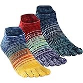 TikMox Crew Toe Sock, Cotton Ankle Sock & Stocking, Arch Support, Running Five-Toe Design(3&6pairs)