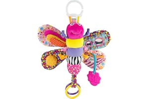 Lamaze Clip On Car Seat and Stroller Toy - Fifi the Firefly - Crinkle Car Seat Toys and Stroller Toys - Sensory Toys for Babies - Travel Toys for Car - Infant Toys Ages 0 Months and Up