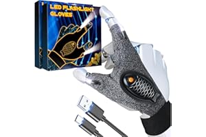 PARIGO Rechargeable LED Flashlight Waterproof Gloves - 2 Pack Christmas Stocking Stuffer Gifts for Men, Cool Gadgets Hands Free Light Gloves Tool for Men Women Husband Boyfriend Mechanics Night Fishing