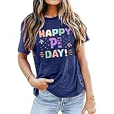 MNLYBABY Pi Day Shirt Women Math Teacher Shirts Happy Pi Day Tee 3.14 Graphic Casual Short Sleeve Top