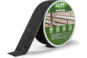 LLPT Grip Tape 2" x 16.5 Ft Black Heavy Duty Anti Slip Tape for Stairs Waterproof Outdoor Indoor Non Slip Traction Strips for Stair Steps Boats Ramp Staircase Tread (ASB250)