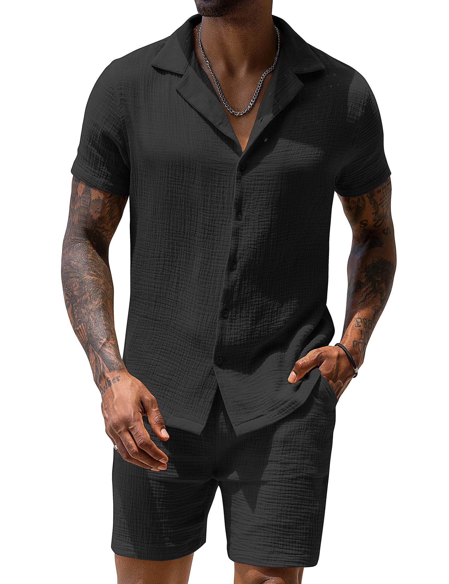 URRU Men's 2 Piece Outfits Short Sleeve Casual Button Down Shirt And Shorts Sales 5b5f4e90 83c3 410a 9754 21edc384c7bb.13f691c566a296775f3e9ca29df65d65