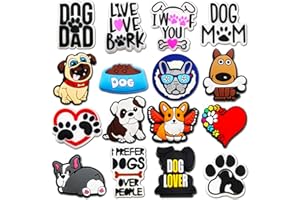 SHEIZSCHY 16Pcs Cute Animals Shoe Charms for Croc Bubble Slides Sandals Clogs, Frog Panda Dogs Cats Parrot Cow Shoes Decorations for Girls Women Boys Kids