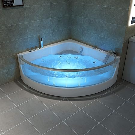 Tronitechnik Luxus Whirlpool Badewanne Wanne Eckwhirlpool Spa 2 Personen Eckwanne 129x129 Amazon De Kuche Haushalt