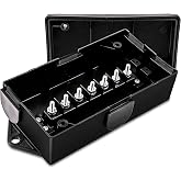 TRUE MODS 7-Way Trailer Junction Box 7-Pin Waterproof Brake Light Control | Wire Cable Connection Terminal, Distribution Splice Block, For RV Boat Camper Travel Utility Semi Trailer