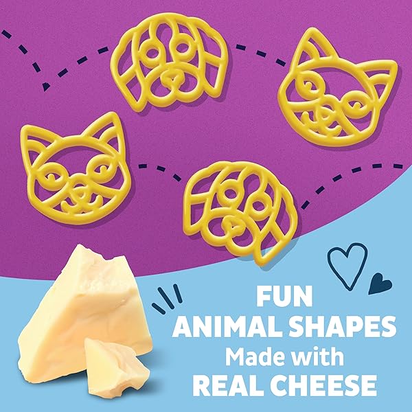 ANNIE’S PUPPIES AND KITTIES AND WHITE CHEDDAR PASTA AND CHEESE, MADE WITH REAL CHEESE AND ORGANIC PASTA, 6 OZ