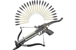 KingsArchery Crossbow Self-Cocking 80 Lbs with Adjustable Sight and Total of 27 Aluminim Arrow Bolt Set