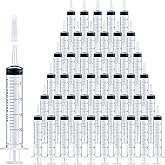 20ml Syringes Bulk 100 Pack Plastic Large Syringe with Tip Cap, Measuring Syringe, Oral Syringe for Scientific Labs, Feeding