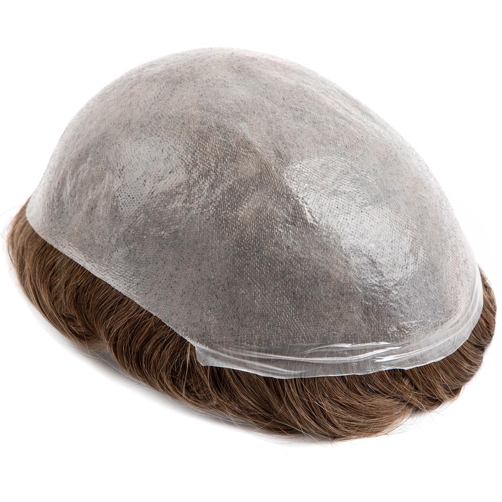 Men's Toupee Real Hair Ultra-Thin 0.03mm Skin Toupee for Men Light Medium Density Hairpiece Base Size 8x10 Inch 100% Human Hair System for Men （#18） — image 1