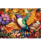 KaayeeWood 265-Piece Wooden Jigsaw Puzzle – Hummingbird Shaped Puzzle For Adults, With Wooden Box, 13.4 X 13 Inches