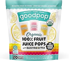 GoodPop - Electrolyte Hydration Assorted Flavor Freezer Ice Pops - 100% Fruit Juice, No Artifical Dyes or Flavors, No Added S