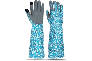 MERTURN Long Gardening Gloves for Women Thorn Proof Leather Garden Gloves Breathable Working Gloves for Women Yard Outdoor