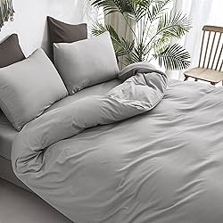 Cottonight Silver Grey Comforter Sets Queen Light