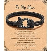 Memgift 𝐓𝐨 𝐌𝐲 𝐌𝐚𝐧 𝐁𝐫𝐚𝐜𝐞𝐥𝐞𝐭 Birthday Valentines Day Graduation Gifts for Son Grandson Nephew Boyfriend Brother Dad Man Bracelets