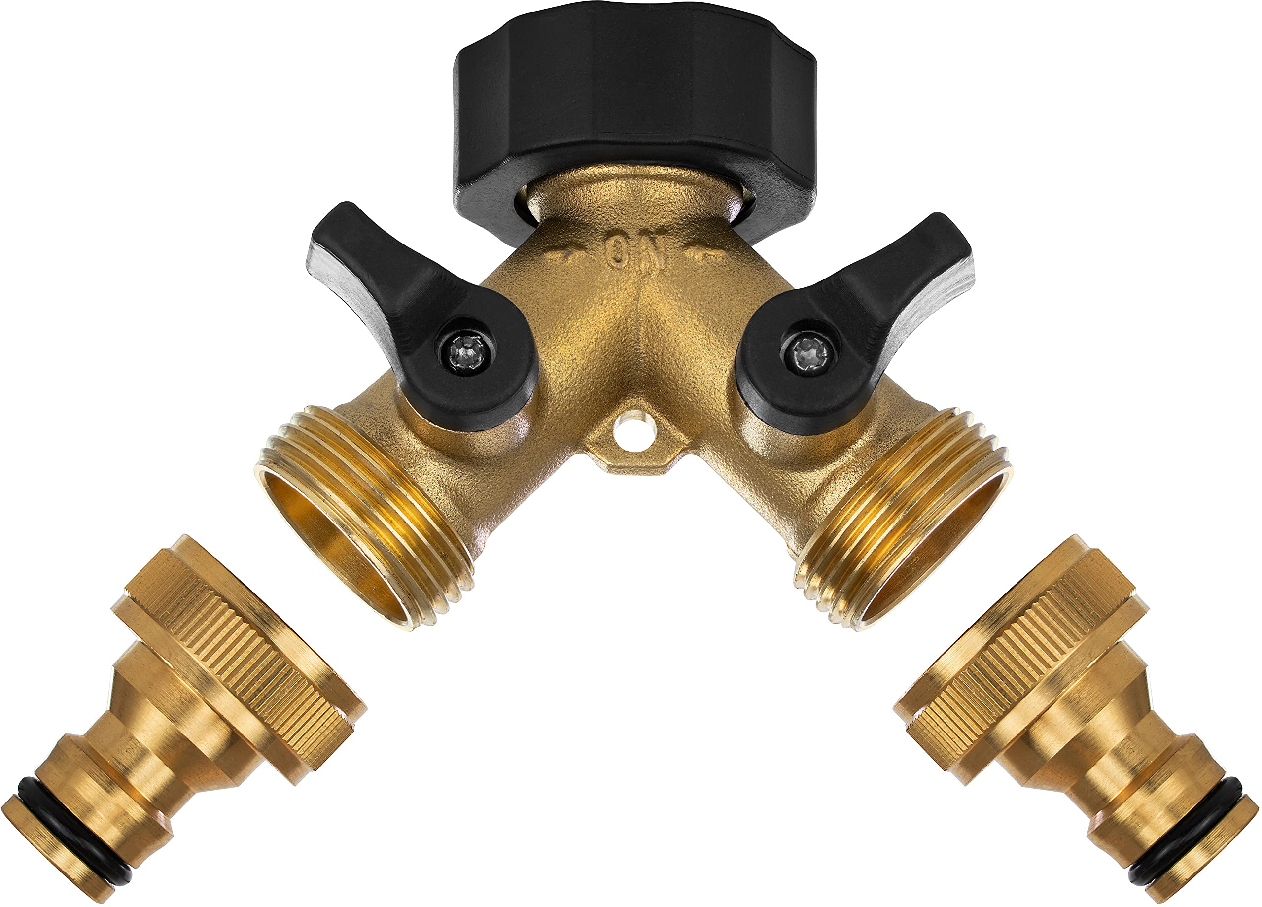 Poppstar 3/4 inch Y Splitter for Water Tap, Washing Machine, Kitchen & Garden (2 valves Separately sealable)