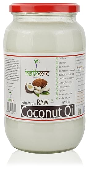 HATHMIC Raw Extra Virgin Coconut Oil (Cold Pressed)1000ml