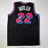 Facsimile Autographed Jimmy Butler Miami Black Vice City Reprint Laser Auto Basketball Jersey Size Men's XL
