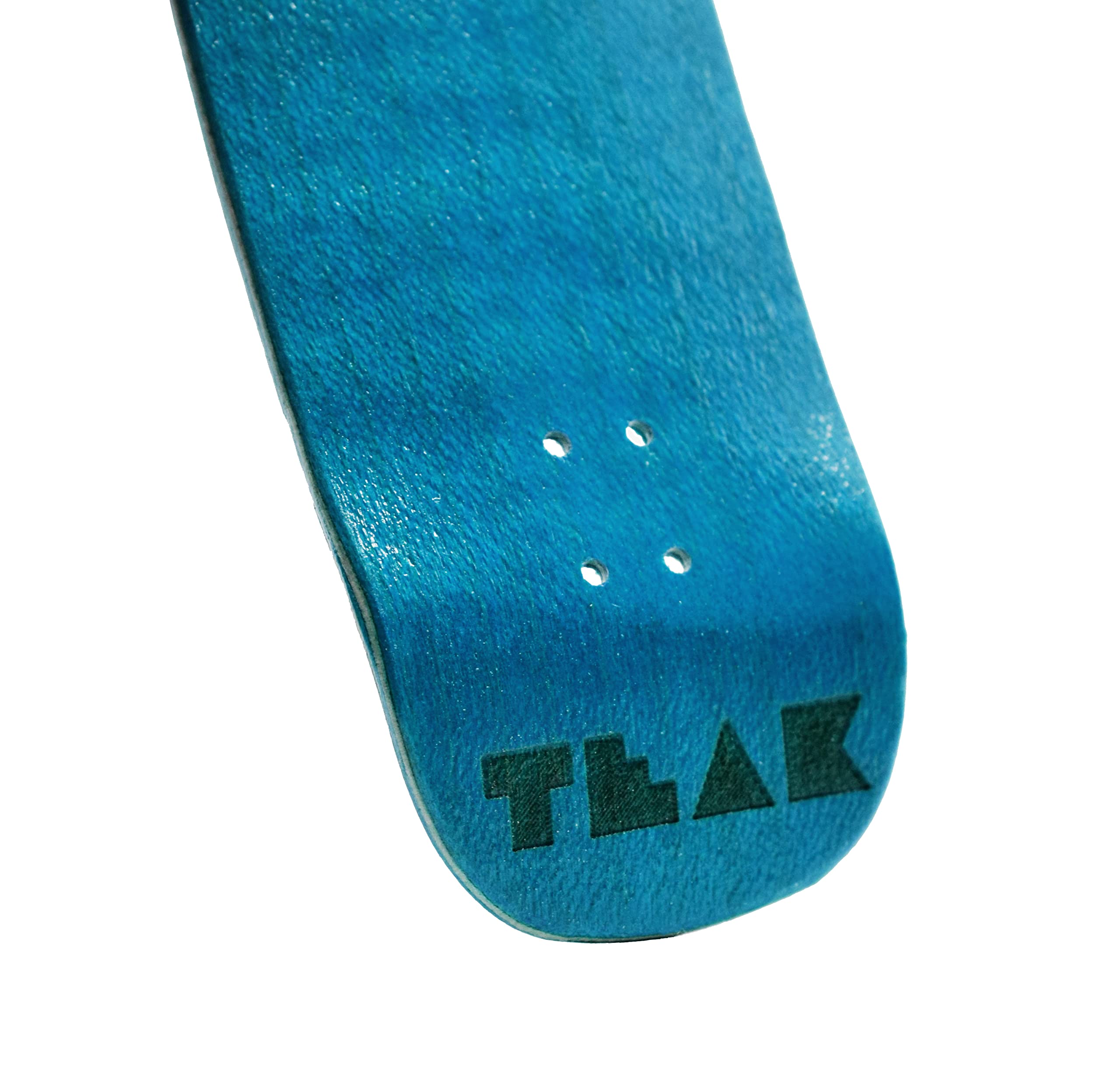 Teak Tuning Prolific Wooden Fingerboard Deck, 33.5mm x 96mm Boxy Shape - Teak Teal - 5 Ply with Custom Color Matching Mid Ply - Includes Prolific Foam Tape