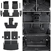 HOUCLEMIC Floor Mats for 2021-2025 2026 Jeep Grand Cherokee L (6-Seater w/o 2nd Row Center Armrest Only), TPE All Weather Protection Durable Trunk Cargo Mat for Jeep Grand Cherokee L Accessories