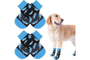 SCENEREAL Anti Slip Dog Socks for Hot/Cold Pavement, Double Sides Dog Boots & Paw Protectors to Prevent Licking Paws, Non Slip Anti Twist Small Medium Large Senior Dogs Socks for Hardwood Floors