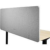 VIVO Clamp-on/Screw-on 60 x 24 inch Privacy Panel, Sound Absorbing Cubicle Desk Divider, Acoustic Partition, Gray, PP-1-V060G