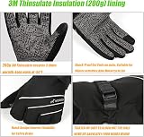 MOREOK Waterproof Windproof Winter Gloves 3M Thinsulate Touchscreen Black M view 2