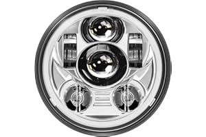 KXGTY 5-3/4 5.75 inch Motorcycle LED Headlight for Harley Davidson Super Glide Wide Glide Sportster Iron 883 1200 Forty-Eight Street Bob Train Softail Triumph Rocket 3 Street Speed Triple Speedmaster