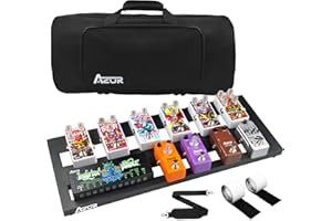 AZOR Guitar Pedal Board Super Light Portable Aluminum Alloy 0.7lb-20’’ x 8’’ x 1.2’’ Effect Pedalboard with Carry Bag