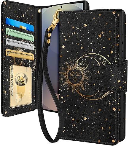 UEEBAI Wallet Case For Samsung Galaxy A15 4G/5G, Glitter PU Leather Phone Case Card