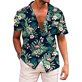 KYKU Funky Hawaiian Shirt for Men Palm Beach Shirts Tropical Vacation Clothes