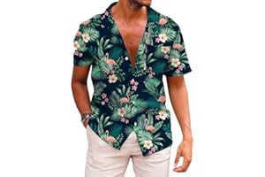 KYKU Funky Hawaiian Shirt for Men Palm Beach Shirts Tropical Vacation Clothes