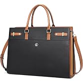 CLUCI Briefcase for Women Leather Laptop 15.6 Inch Business Ladies Work Computer Tote Bags