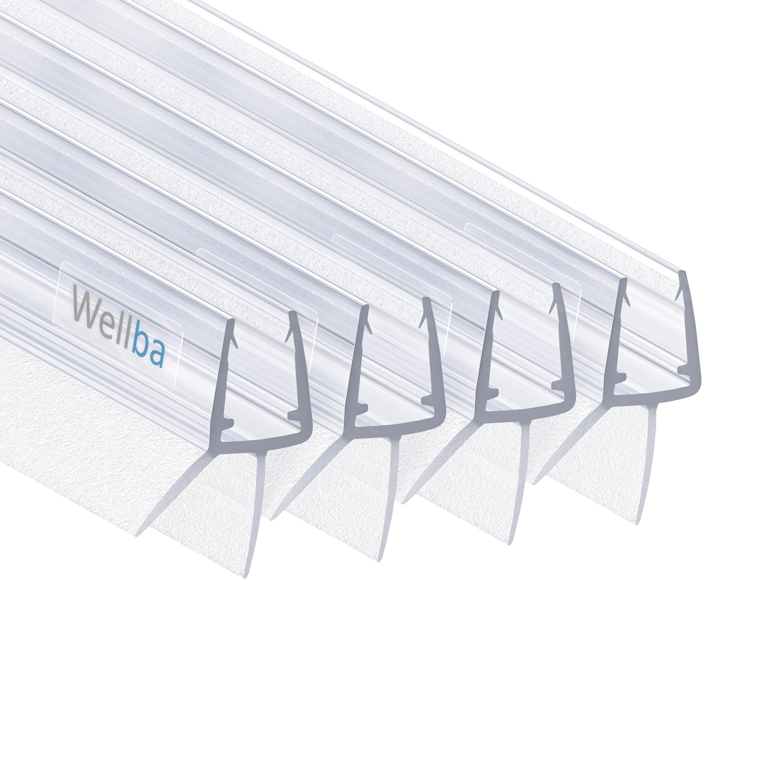 Wellba Premium Shower Door Seal (0 x 00 cm) for 6 mm 7 mm 8 mm Straight Glass Door Thicknesses, Water-Repellent Shower Seal or Shower Cubicle Seal with Optimally Arrangeed Rubber Lips (4 x 44 cm — image 1