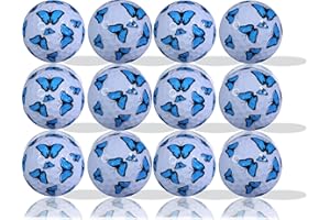 GBM GOLF BALL MANUFACTURERS Blue Butterfly Fullwrap Golf Balls 12 Pack- Great Gift IDEA from Moms, DADS and Kids - Perfect for The Person who has Everything.
