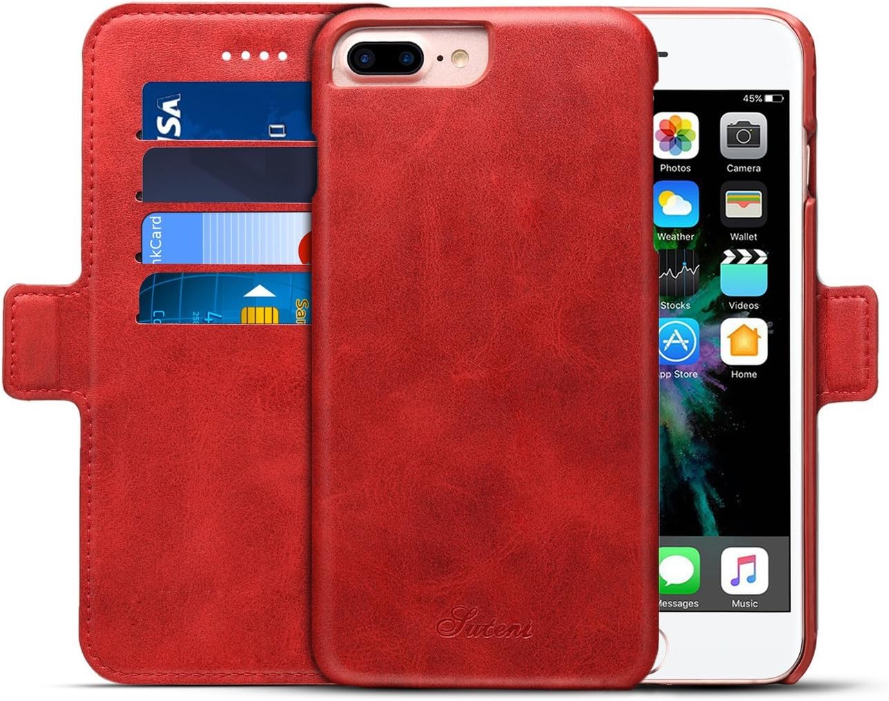 SINIANL Case for iPhone XS Max/XR/XS/X/8/8 Plus/7/7 Plus Leather Case