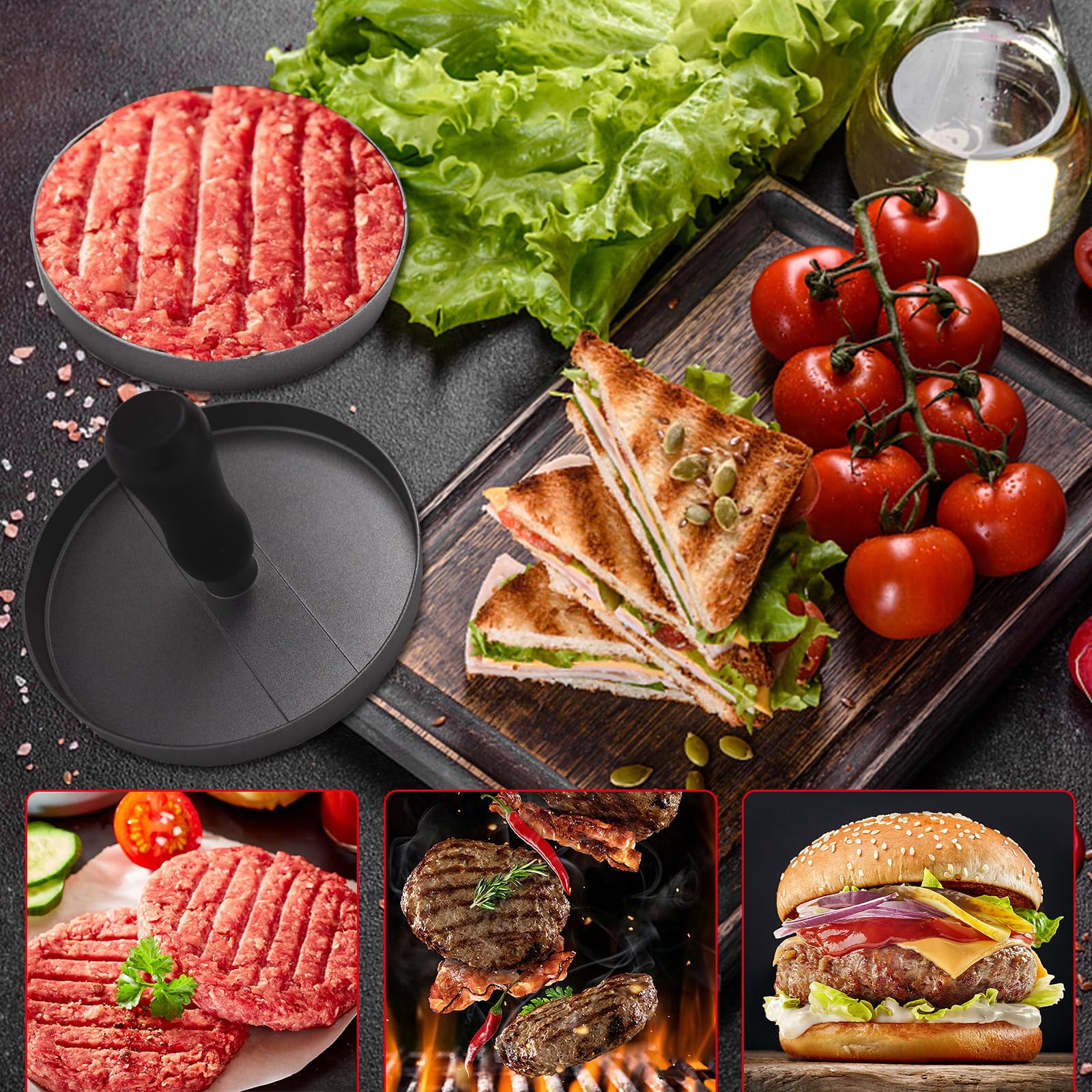 Meat Grinder&Slicer Shredder Attachments for KitchenAid Stand Mixer, Metal Food Grinder with Sausage Stuffer Tubes, Cheese Grater Attachment Salad Maker, Burger Press For KitchenAid Mixer Accessories
