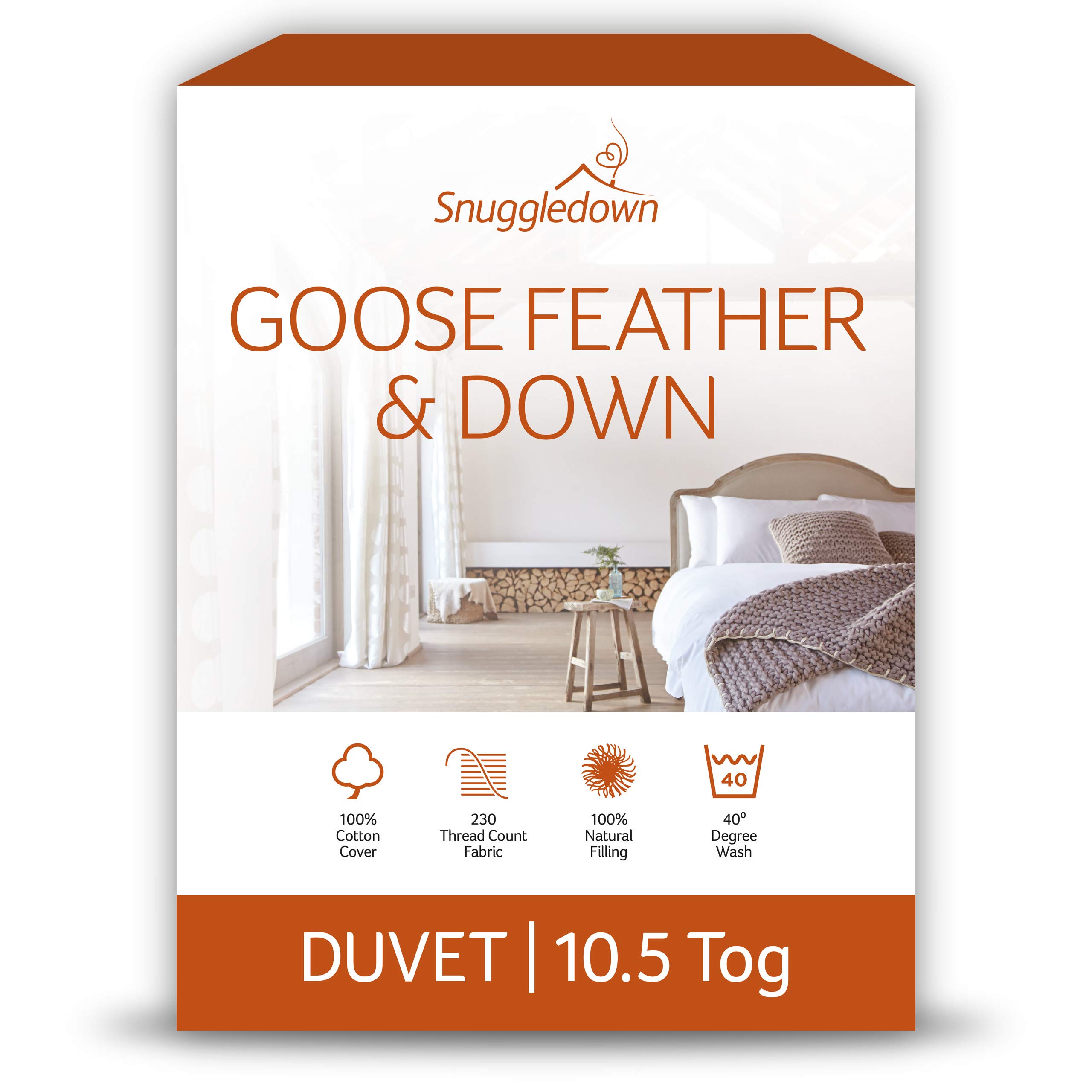 Snuggledown Goose Feather & Down Single Duvet 10.5 Tog All Seasons
