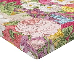 Lunarable Floral Fitted Sheet, Vintage Mixed