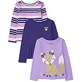 The Children's Place Girls and Toddler Long Sleeve Everyday Casual Knit Shirt