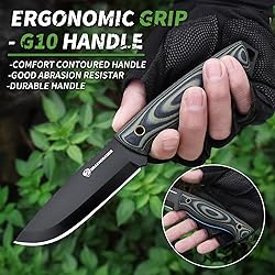 DRACHENADER 8.46" Survival Knife with Fire Starter