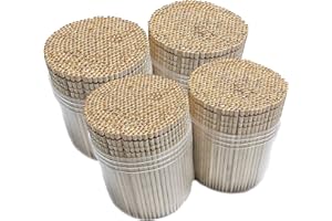Makerstep Wooden Toothpicks 2000 Pieces Ornate Handle with Toothpick Holder Container 4 Packs of 500