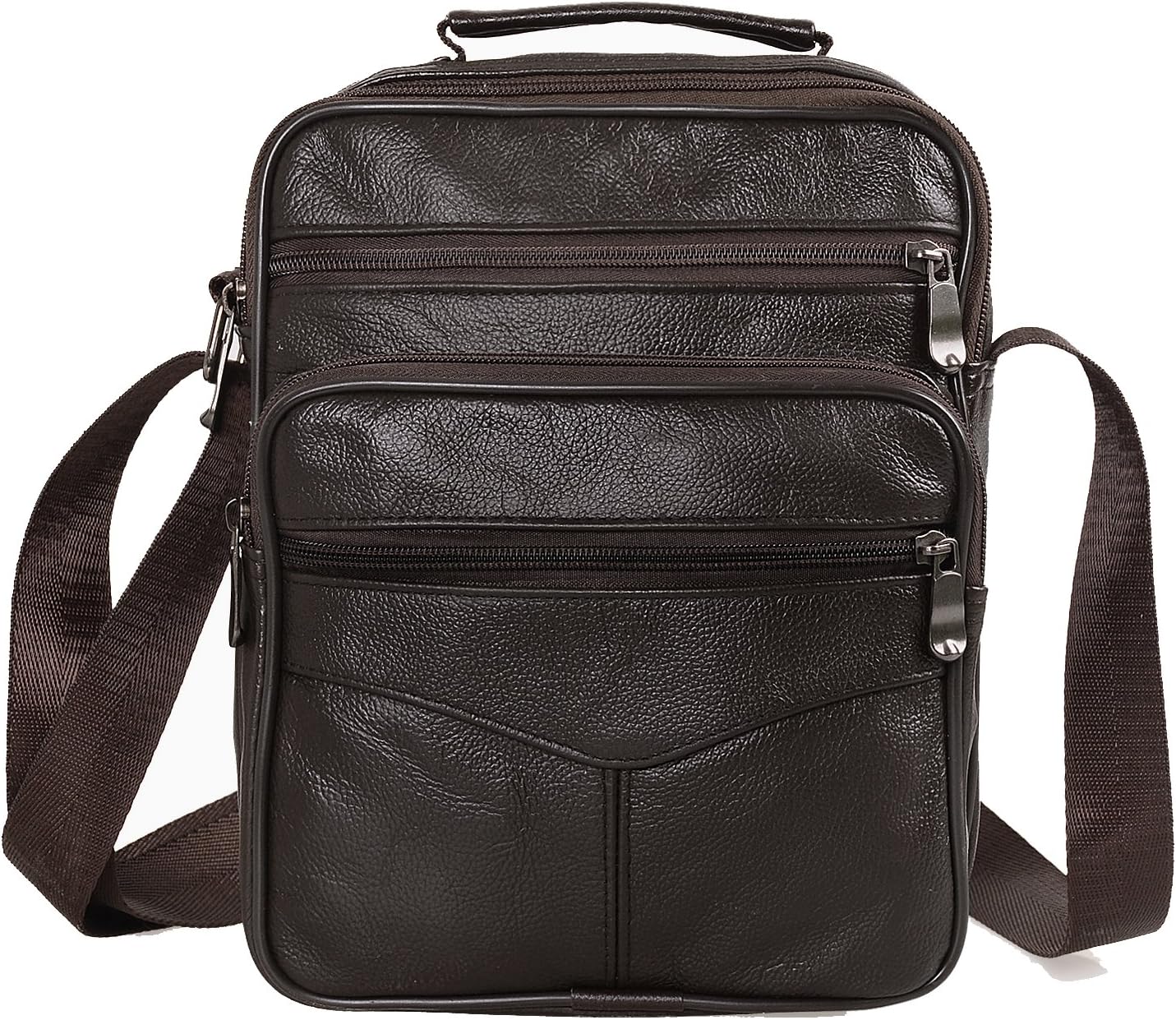 Small Messenger Bag PU Leather Over Shoulder Bag Briefcase for Men