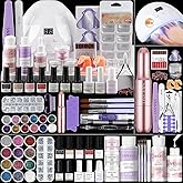 SAVILAND Acrylic Nail Kit: All-In-1 Nails Kit Acrylic Set with 88W Nail Lamp EMA Monomer Gel Nail Polish Nail Drill Cuticle Remover Home DIY Starter